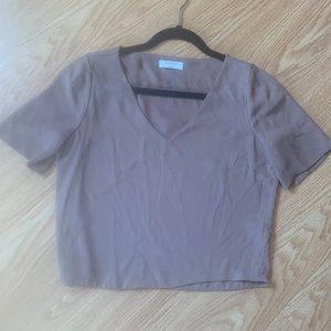 Randy Brown Taupe Aritzia Blouse